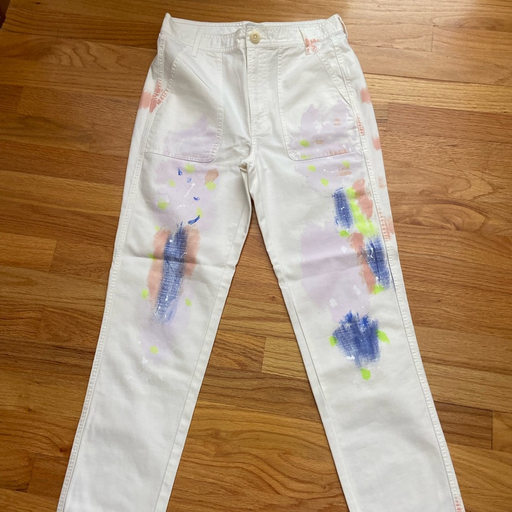 J. Crew Beige Straight Leg Chinos with Artistic Flair
